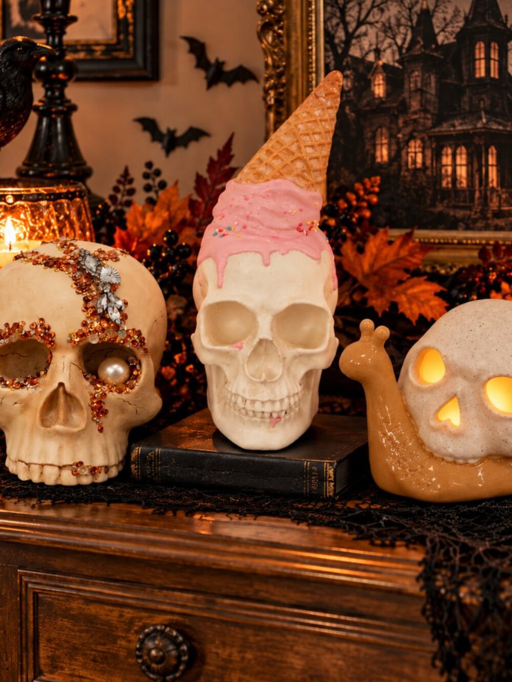 🎃💀 Decorate Your Home for Halloween – Skull Head Triple Bundle 💀👻 Descriptio